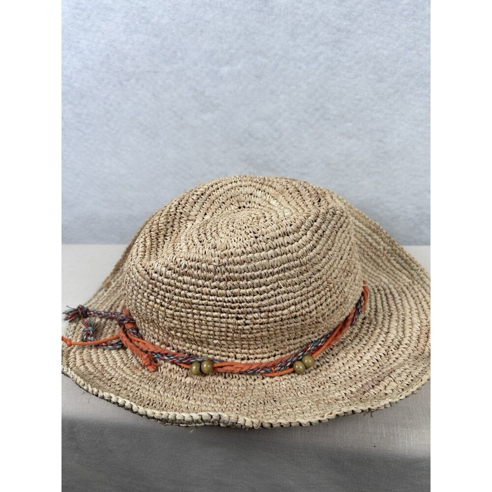 Wallaroo Catalina Cowboy Raffia Cowboy Hat - Natural beaded hat band - Picture 4 of 5